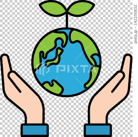 用於環境和生態目的的地球圖示插圖 用於環境和生態目的的地球圖示插圖 142250832