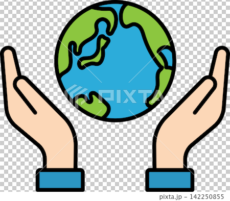 An icon illustration representing the hands of people protecting the Earth and promoting eco-friendliness. An icon illustration representing the hands of people protecting the Earth and promoting eco-friendliness. 142250855
