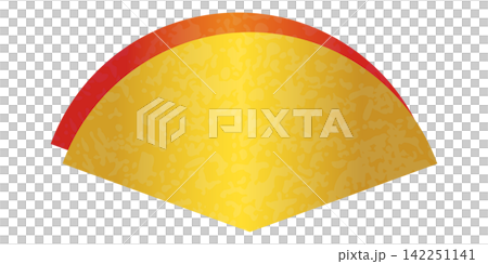 A fan-shaped background material in gold and vermilion. A fan-shaped background material in gold and vermilion. 142251141