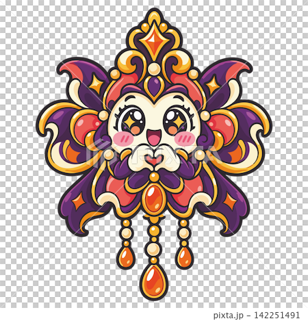Cute Halloween monsters emoticon Cute Halloween monsters emoticon 142251491