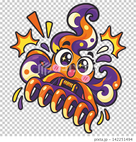 Cute Halloween monsters emoticon Cute Halloween monsters emoticon 142251494