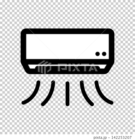 Air conditioner icon with air blowing out Air conditioner icon with air blowing out 142253207