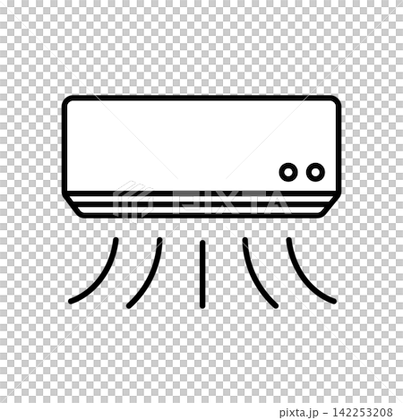 Air conditioner icon with air blowing out Air conditioner icon with air blowing out 142253208