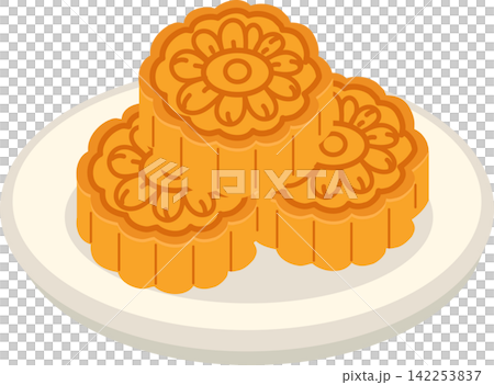 Mooncake Illustration Traditional Asian Dessert for Chinese Moon Festival Mooncake Illustration Traditional Asian Dessert for Chinese Moon Festival 142253837