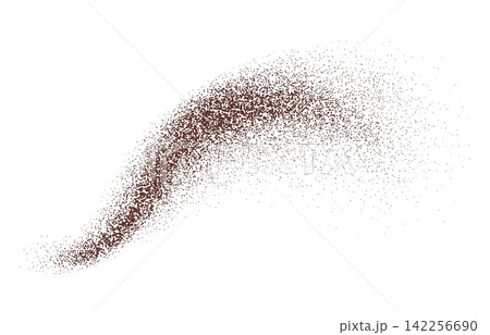 Coffee or pepper powder wave, chocolate or cocoa dust burst. Isolated realistic 3d swirling and dusting grain wave, noisy scatters. Crumbs or granules spicy cinnamon brown explosion, pithy sand splash Coffee or pepper powder wave, chocolate or cocoa dust burst. Isolated realistic 3d swirling and dusting grain wave, noisy scatters. Crumbs or granules spicy cinnamon brown explosion, pithy sand splash 142256690