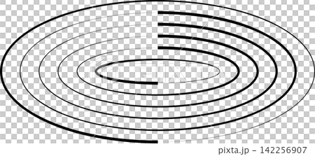 Oval icons with lines. Geometric shape Oval icons with lines. Geometric shape 142256907