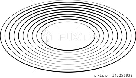 Oval icons with lines. Geometric shape 142256932