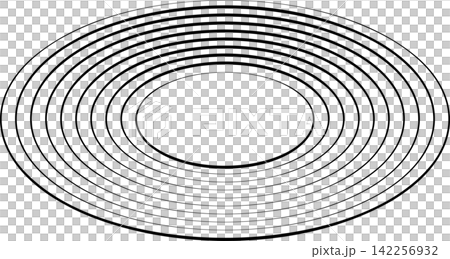 Oval icons with lines. Geometric shape 142256932