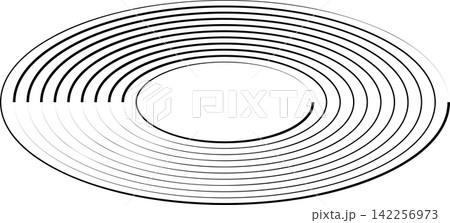 Oval icons with lines. Geometric shape 142256973