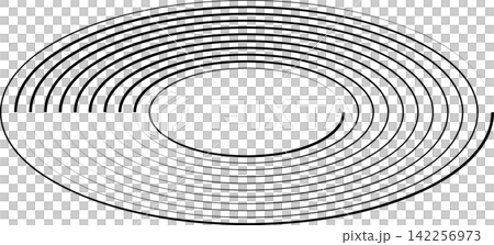 Oval icons with lines. Geometric shape 142256973