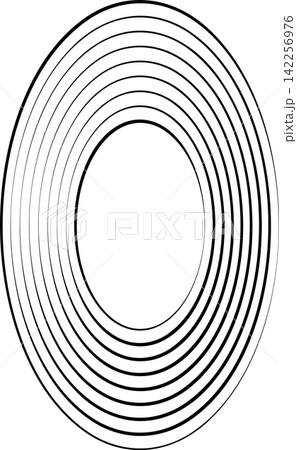Oval icons with lines. Geometric shape 142256976