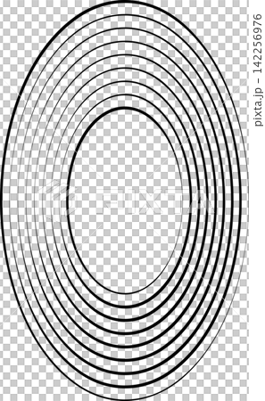 Oval icons with lines. Geometric shape 142256976