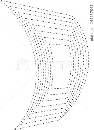 Square dashed line with blending. Futuristic technology element 142257041