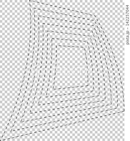 Square dashed line with blending. Futuristic technology element 142257044