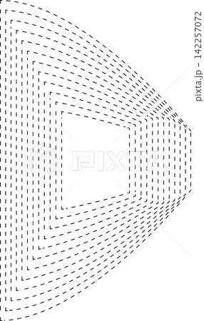 Square dashed line with blending. Futuristic technology element Square dashed line with blending. Futuristic technology element 142257072