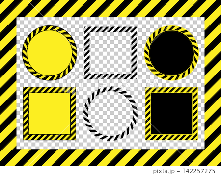 Set of 7 types of restricted area frames, including "No Entry" and "Warning Tape." Set of 7 types of restricted area frames, including "No Entry" and "Warning Tape." 142257275