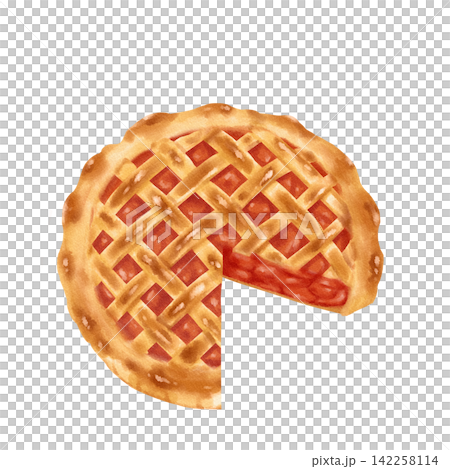 Apple pie painted in watercolor Apple pie painted in watercolor 142258114