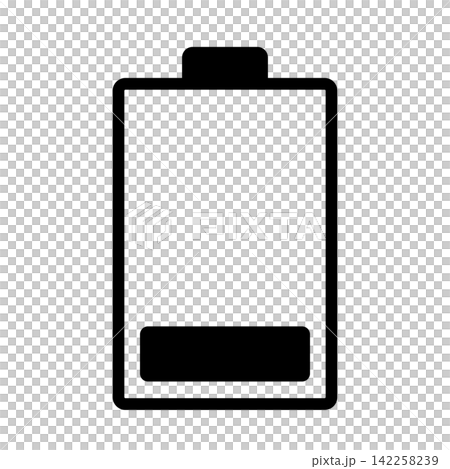 電池充電・残量マークのシンプルなアイコンイラスト007 電池充電・残量マークのシンプルなアイコンイラスト007 142258239