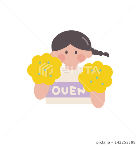 応援している女性イラスト人物 応援している女性イラスト人物 142258599