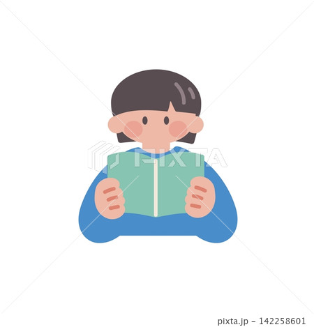 読書をする女性イラスト人物 読書をする女性イラスト人物 142258601