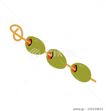 Green Stuffed Olives On Skewer Toothpick Tapas Green Stuffed Olives On Skewer Toothpick Tapas 142258631