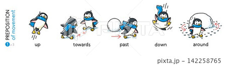 Preposition of movements Penguins cartoon set 1 Preposition of movements Penguins cartoon set 1 142258765