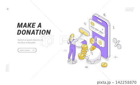 Make A Donation And Charity Support Isometric Vector Illustration For A Fundraising Web Banner Template Make A Donation And Charity Support Isometric Vector Illustration For A Fundraising Web Banner Template 142258870