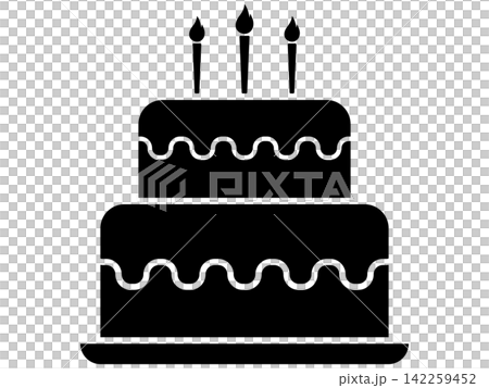 A luxurious cake silhouette icon in black. A luxurious cake silhouette icon in black. 142259452