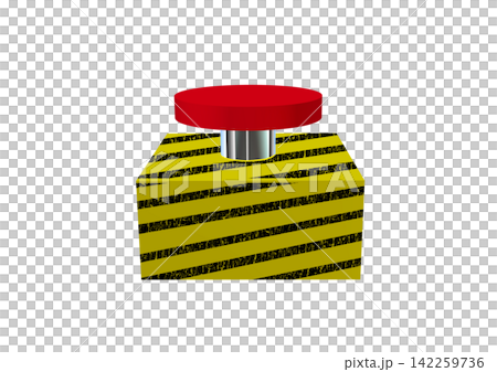 3D illustration of a red push button | Simple icon representing confirmation, start, and emergency operation 3D illustration of a red push button | Simple icon representing confirmation, start, and emergency operation 142259736