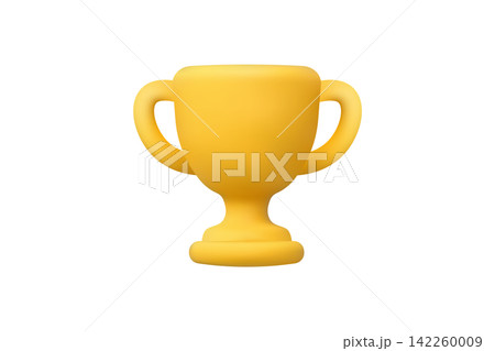 3d golden trophy cup icon for winner award achievement success and victory 142260009