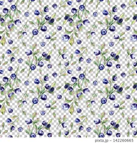 Bilberry and blueberry branches hand painted watercolor seamless pattern isolated white. Background with leaves and ripe berries for textile print, packaging. Fresh forest berries in soft blue tones. Bilberry and blueberry branches hand painted watercolor seamless pattern isolated white. Background with leaves and ripe berries for textile print, packaging. Fresh forest berries in soft blue tones. 142260665