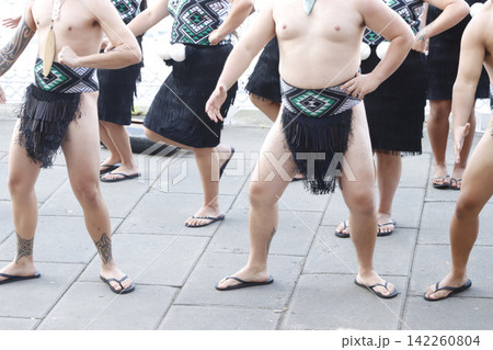Maori folk dancers in the street Maori folk dancers in the street 142260804