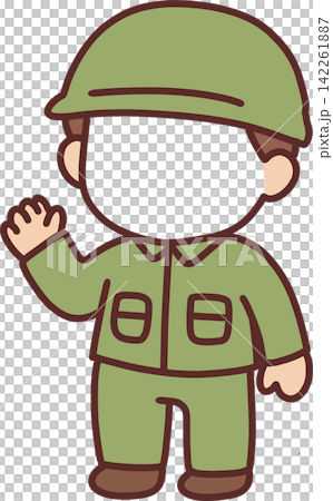 Soldier Character Waving Hand Soldier Character Waving Hand 142261887