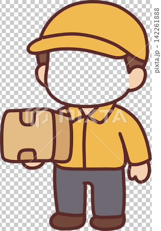 Delivery Courier with Package Box Delivery Courier with Package Box 142261888