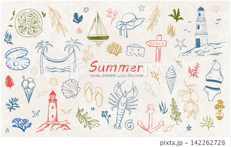 Mediterranean hand drawn vector illustration. Mediterranean hand drawn vector illustration. 142262728