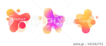 Set shape round gradient blob organic form.  142262731