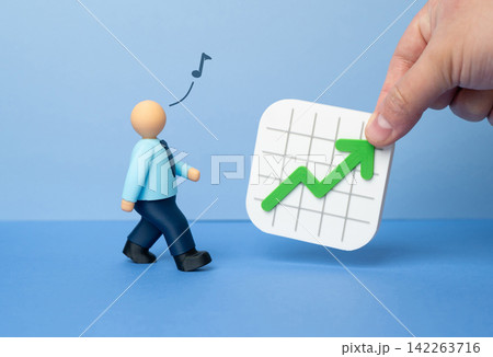 The businessman is interested in business profitability and investments. Attracting new investors. Growing returns and stronger financial performance 142263716