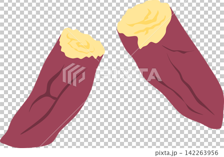 Illustration of baked sweet potato Illustration of baked sweet potato 142263956