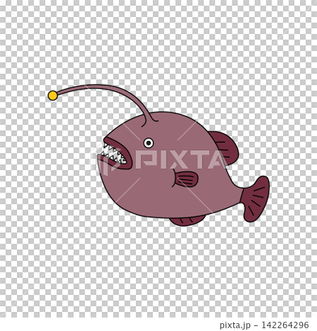 鮟鱇魚是一種深海魚類,擁有尖銳的牙齒和生物發光器官,是一種普普藝術風格的生物。 鮟鱇魚是一種深海魚類,擁有尖銳的牙齒和生物發光器官,是一種普普藝術風格的生物。 142264296
