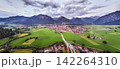 Oberstdorf aerial view in the Bavarian Alps at dusk 142264310