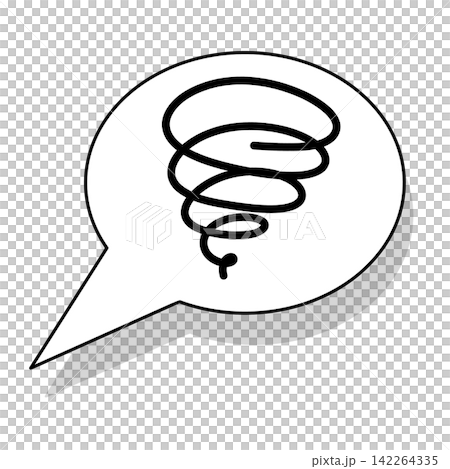 混乱や困惑を表すぐるぐる吹き出しイラスト 混乱や困惑を表すぐるぐる吹き出しイラスト 142264335