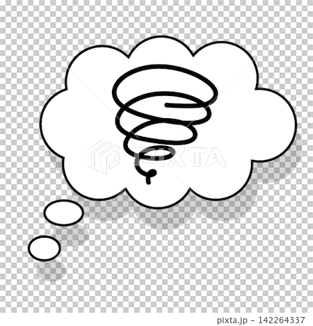 A swirling thought bubble illustration representing confused thinking. A swirling thought bubble illustration representing confused thinking. 142264337