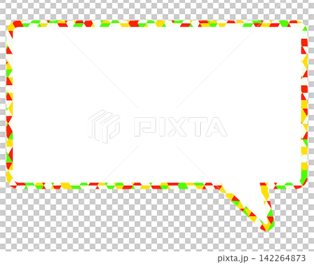 Stained glass style speech bubble, triangle pattern, square Stained glass style speech bubble, triangle pattern, square 142264873