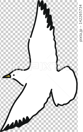 Flying White Seagull Flying White Seagull 142265734