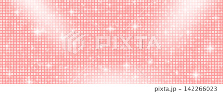 Disco rose glitter mosaic with shiny sequin fabric and glimmer pink background. Pink gold paper pattern for glam party design and flare bokeh effect texture. Disco ball mirror for luxury product bg Disco rose glitter mosaic with shiny sequin fabric and glimmer pink background. Pink gold paper pattern for glam party design and flare bokeh effect texture. Disco ball mirror for luxury product bg 142266023
