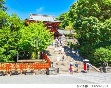 夏の鎌倉 鶴岡八幡宮 大石段と本宮 夏の鎌倉 鶴岡八幡宮 大石段と本宮 142266203