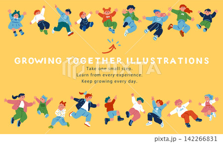 子育て・教育コンテンツ向け、子供の成長をテーマにしたイラストコレクション 子育て・教育コンテンツ向け、子供の成長をテーマにしたイラストコレクション 142266831