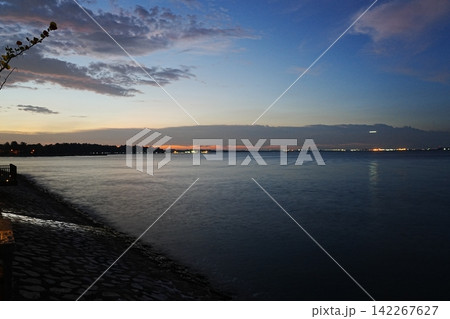 Sunset at the Beach Serene Twilight Seascape Sunset at the Beach Serene Twilight Seascape 142267627