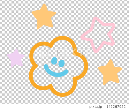 Illustration of stars and flower for decoration, logo, icon, social media post, postcard, cute patches, shirt print, brooch, tattoo, fashion, shirt print, sticker, spring, summer vibe, sky and clouds Illustration of stars and flower for decoration, logo, icon, social media post, postcard, cute patches, shirt print, brooch, tattoo, fashion, shirt print, sticker, spring, summer vibe, sky and clouds 142267922