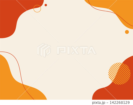 秋のかわいい背景・流体シェイプの背景イラスト素材 flat hand drawn fluid blu 秋のかわいい背景・流体シェイプの背景イラスト素材 flat hand drawn fluid blu 142268129